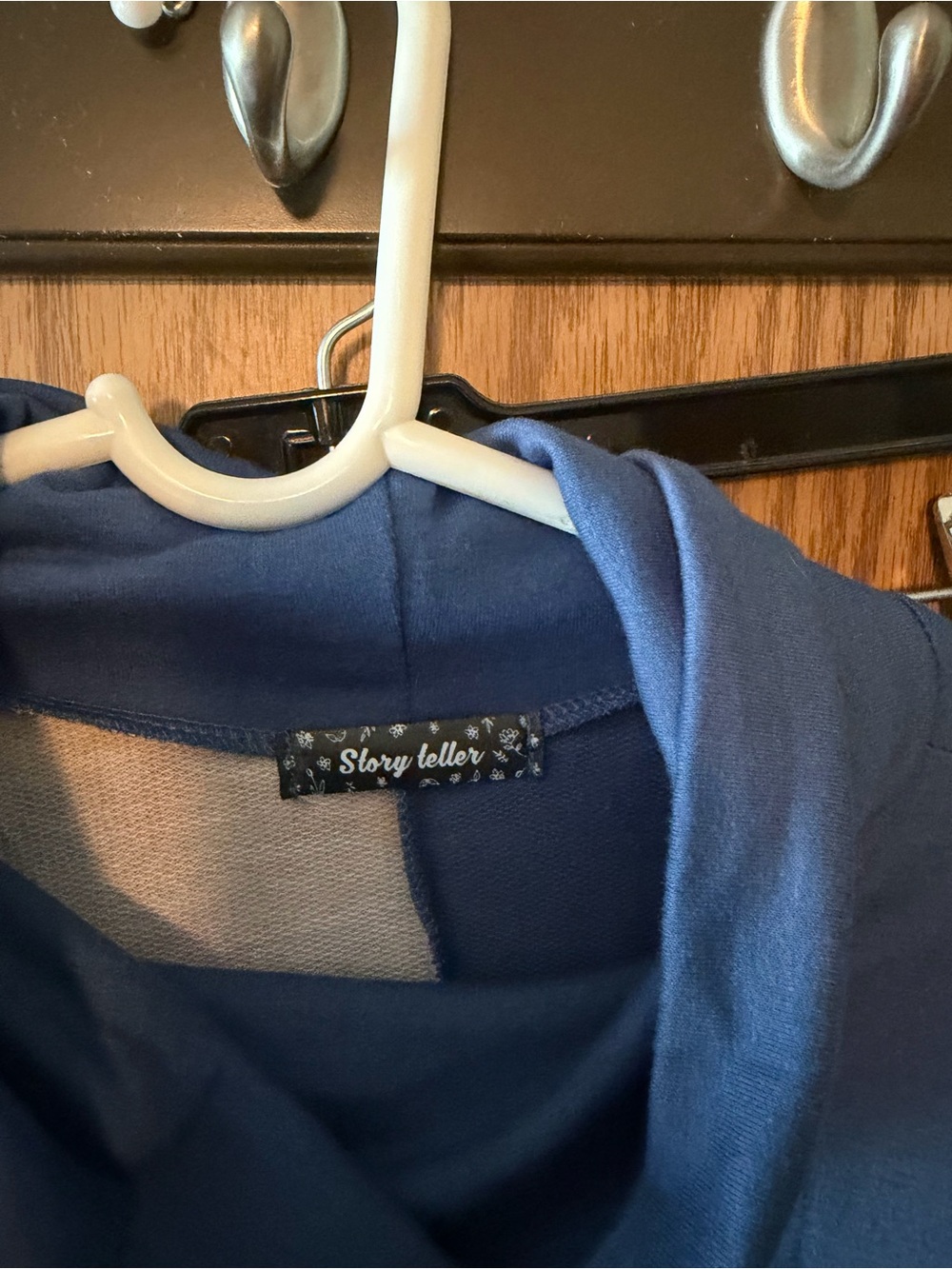 Blue Cowl Neck Tunic with Tie-Dye Panel - Picture 2 of 2